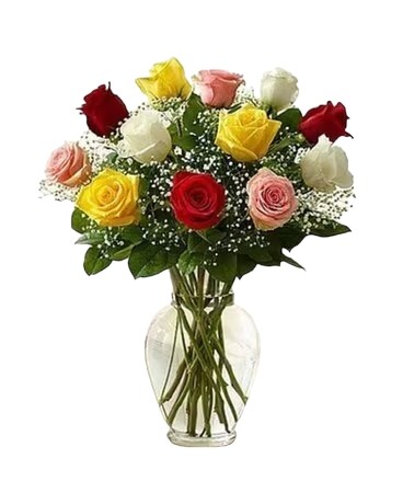 Colorful Roses Flower Arrangement