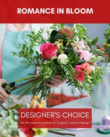Romance In Bloom Designer's Choice Flower Arrangement