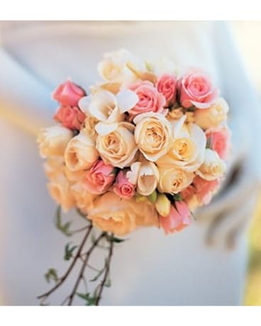 Lush and Lovely Roses Nosegay Wedding Arrangement