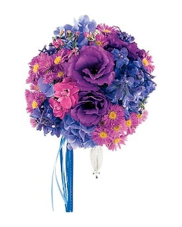 Violet Spectrum Nosegay Wedding Arrangement