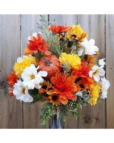 Cemetery Fall Tribute Sympathy Arrangement