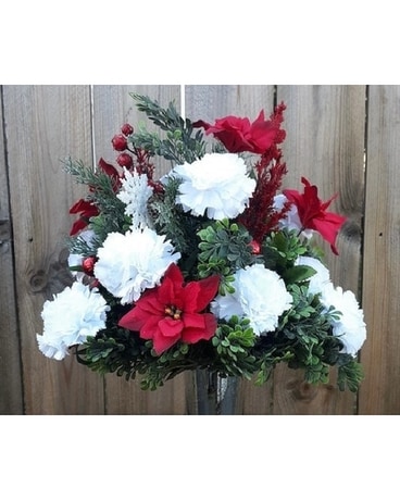 Cemetery Winter Holidays Tribute Sympathy Arrangement
