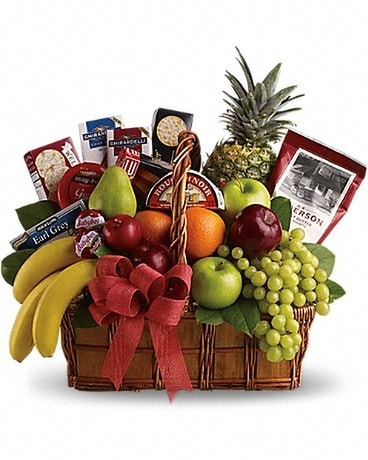 Bon Vivant Gourmet Basket Flower Arrangement