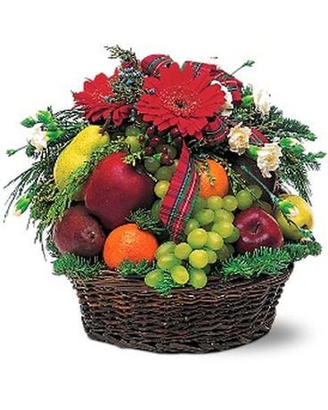 Fruit & Flowers Basket Gift Basket