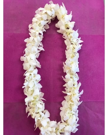 Double White Lei Flower Arrangement