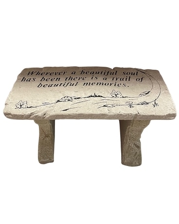TRAIL OF BEAUTIFUL MEMORIES MEMORIAL BENCH Flower Arrangement