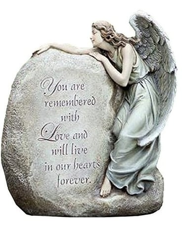 Forever in Our Hearts Memorial Stone with Angel Gifts
