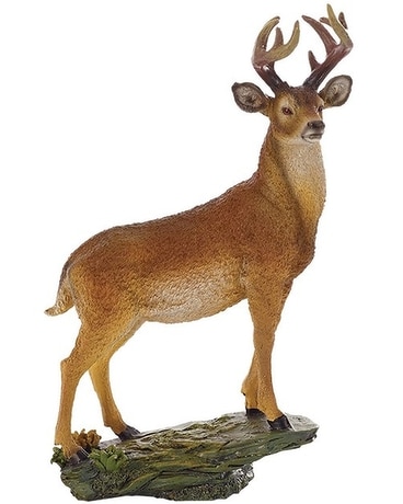 Standing Deer Figurine Flower Arrangement