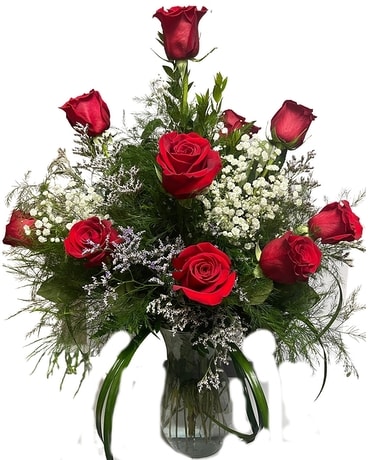 Deluxe Dozen Roses Flower Arrangement