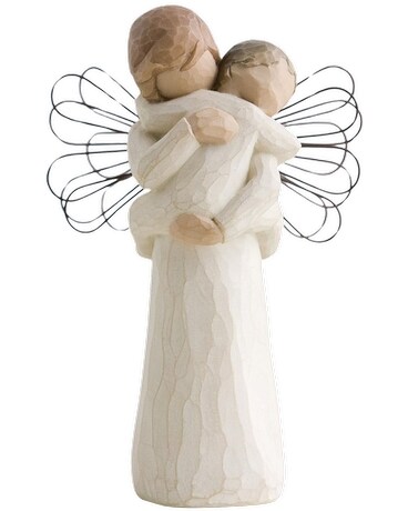 Angel's Embrace Willow Tree Figurine Flower Arrangement