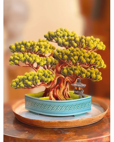 Wisdom Bonsai - Greeting Card Flower Arrangement
