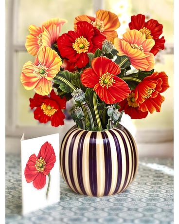 French Poppies - Greeting Card Flower Arrangement