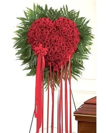Bleeding Heart of Roses Funeral Arrangement