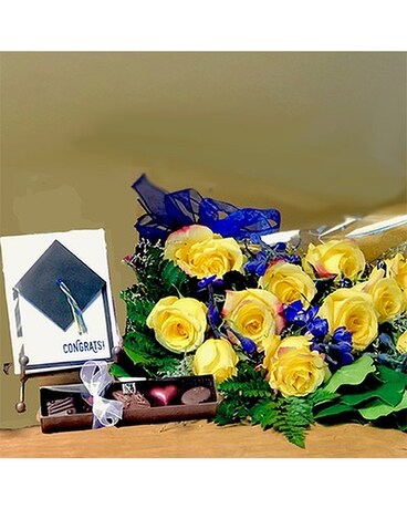 Grad Pack w/o LEI $69.95 (Call for Pick up Orders) Flower Arrangement