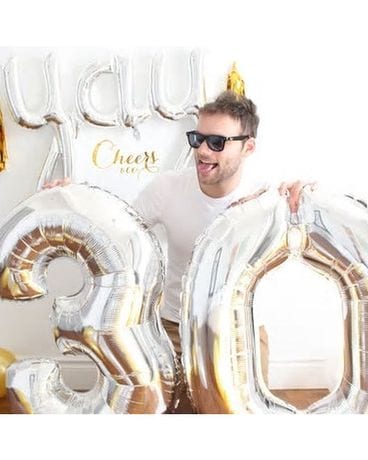 Giant Number Balloons (Silver) Custom product