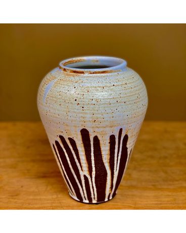 Tan and Black Tulip Vase 5603 Flower Arrangement