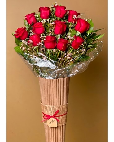 Premium Long Stem Rose Presentation Wrap Flower Arrangement