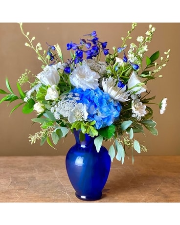 Blue Velvet Flower Arrangement