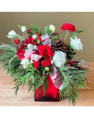 Crimson Christmas Flower Arrangement