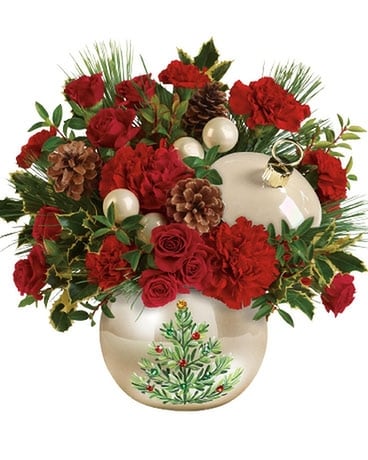 Teleflora's Classic Pearl Ornament Bouquet Flower Arrangement