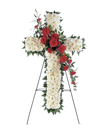 Hope And Honor Cross Flower Arrangement