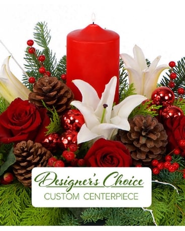 Christmas Centerpiece Designers Choice Flower Arrangement