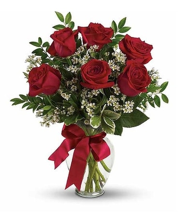 Thoughts of You Bouquet with Red Roses - Deluxe Flower Arrangement