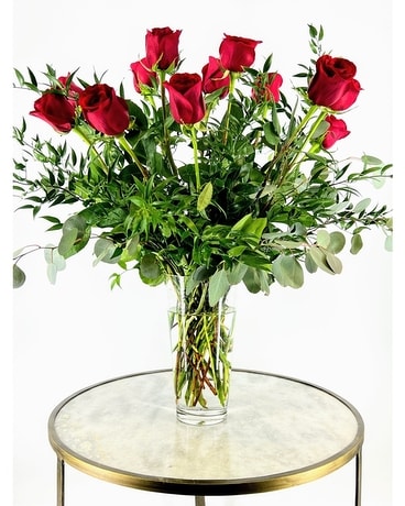 Dozen Roses Flower Arrangement