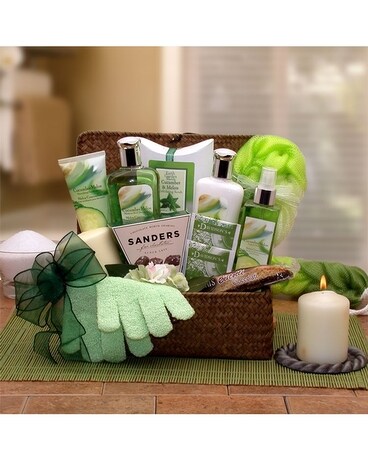 Serenity Spa Cucumber & Melon Gift Chest Gift Basket