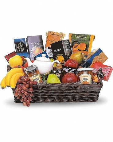 Grande Gourmet Fruit Basket Flower Arrangement