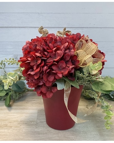 Red Hydrangea Silk Arrangement Gifts