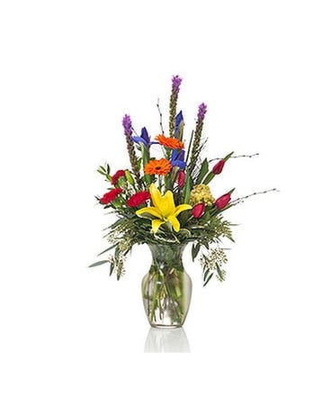 Buds and Blooms Colorful Celebration Flower Arrangement