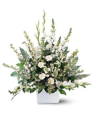 White Expressions Basket Flower Arrangement