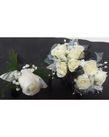Corsages and Boutonniere Flower Arrangement