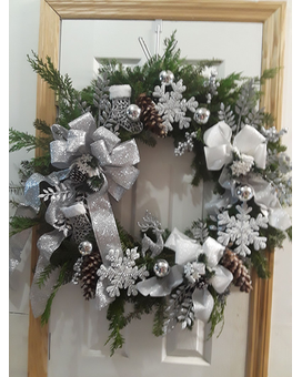 Silver Wreath Flower Arrangement