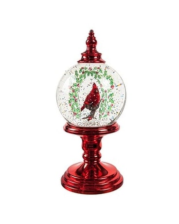 CARDINAL WATERGLOBE ON PEDESTAL (LED) Custom product