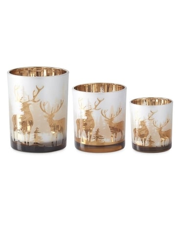 FROSTED GLAS WITH ROSE GOLD DEER WINTER SCENE Custom product