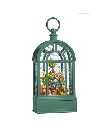 POTTEF FLOWERS LIGHTED GREENHOUSE WATER GLOBE Custom product