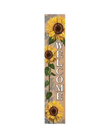 WELCOME SIGN size,  inches height and  inches wide.
