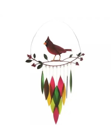 CARDINAL ON A BRANCH WATERFALL CHIME Custom product