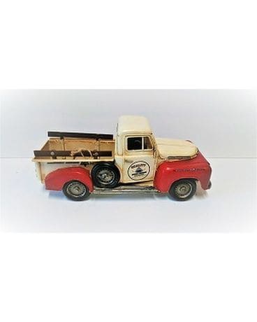 RED & WHITE STAKE RACK PICKUP TRUCK Custom product