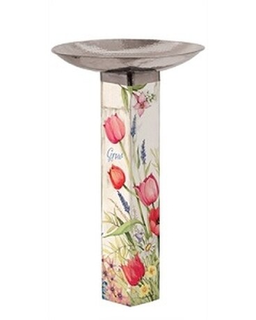 BLOOM WITH GRACE BIRD BATH ART POLE Custom product