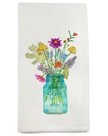 Wildflowers In a Mason Jar Dish Towel Gifts