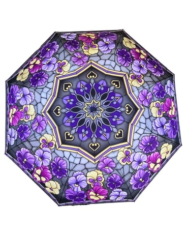 Stained Glass Pansies Reverse Umbrella Gifts