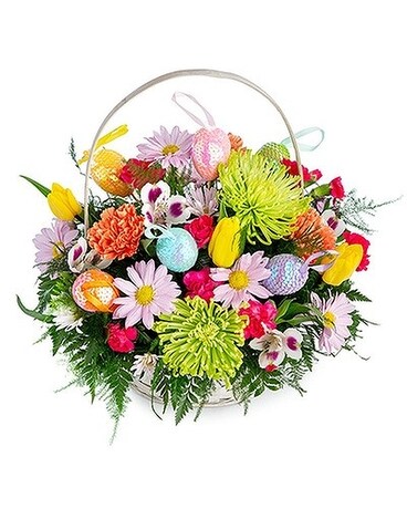 Easter Blooming Basket Flower Arrangement