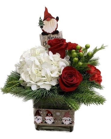 Santa Gnomes Flower Arrangement