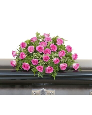 Pink Rose Casket Spray Flower Arrangement