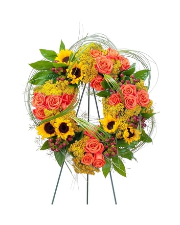 Heaven's Sunset Wreath Flower Arrangement