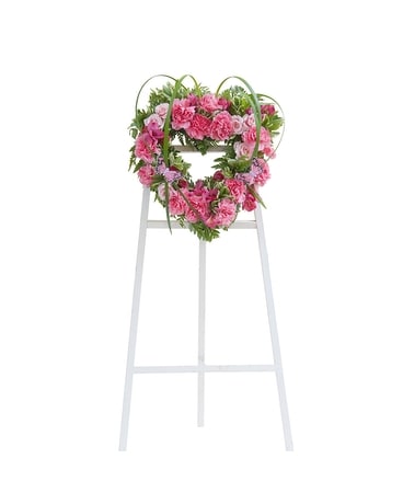 Peaceful Pink Heart Spray Flower Arrangement