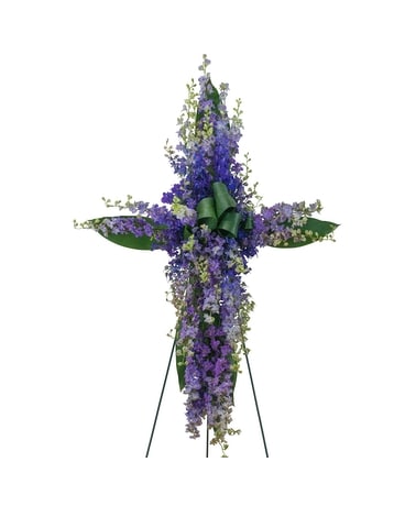 Lovingly Lavender Cross Flower Arrangement